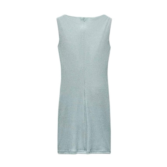 New ZARA Metallic Thread Dress With Raised Flowers - Picture 2 of 3